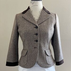 Halogen Brown Tweed Blazer Size S